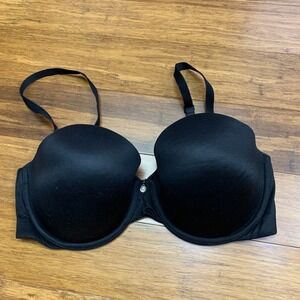 Victoria's Secret Lined Strapless Bra Black Size 34DD Adjustable Underwire